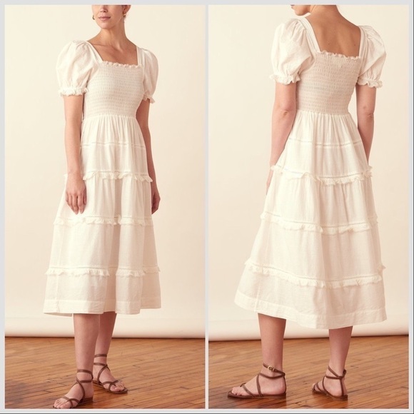 The GREAT White The Scallop Savanna Dress Sz S - Picture 15 of 16